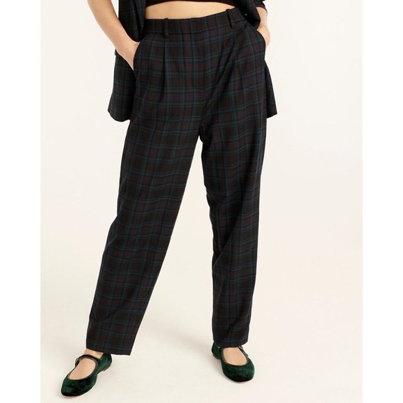 J. Crew Bi-Stretch Wool Tapered Pant in Black Watch Tartan - Picture 3 of 16